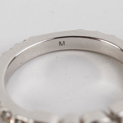 Christian Dior Logo Silver Rhinestone Ring Size M Costume Jewellery Christian Dior Logo Silver Rhinestone Ring Size M Costume Jewellery