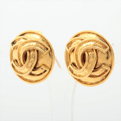 Chanel Vintage Coco Round Clip On Earrings Costume Jewellery Chanel Vintage Coco Round Clip On Earrings Costume Jewellery