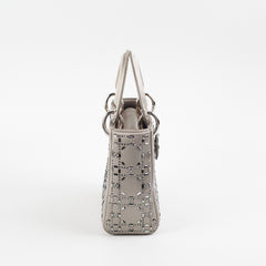 Christian Dior Mini Lady Dior Satin Grey Crystal Christian Dior Mini Lady Dior Satin Grey Crystal