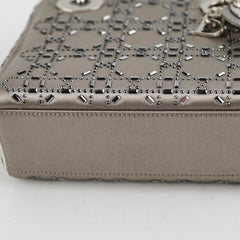 Christian Dior Mini Lady Dior Satin Grey Crystal Christian Dior Mini Lady Dior Satin Grey Crystal