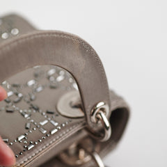 Christian Dior Mini Lady Dior Satin Grey Crystal Christian Dior Mini Lady Dior Satin Grey Crystal