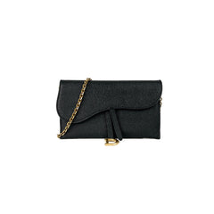 Christian Dior Long Saddle Wallet On Chain WOC Black Christian Dior Long Saddle Wallet On Chain WOC Black