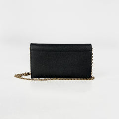 Christian Dior Long Saddle Wallet On Chain WOC Black Christian Dior Long Saddle Wallet On Chain WOC Black