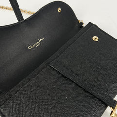 Christian Dior Long Saddle Wallet On Chain WOC Black Christian Dior Long Saddle Wallet On Chain WOC Black