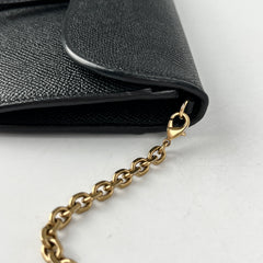 Christian Dior Long Saddle Wallet On Chain WOC Black Christian Dior Long Saddle Wallet On Chain WOC Black