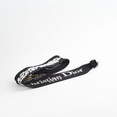 Christian Dior Medium Lady D-Lite Embroidered Bag Black/White Christian Dior Medium Lady D-Lite Embroidered Bag Black/White