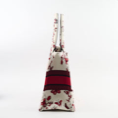 Christian Dior Medium Book Tote Butterfly Embroidery Red Christian Dior Medium Book Tote Butterfly Embroidery Red