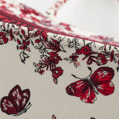 Christian Dior Medium Book Tote Butterfly Embroidery Red Christian Dior Medium Book Tote Butterfly Embroidery Red