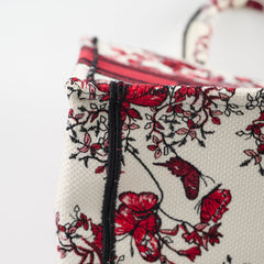 Christian Dior Medium Book Tote Butterfly Embroidery Red Christian Dior Medium Book Tote Butterfly Embroidery Red