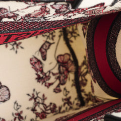Christian Dior Medium Book Tote Butterfly Embroidery Red Christian Dior Medium Book Tote Butterfly Embroidery Red