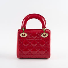 Christian Dior Mini Lady Dior Patent Red Christian Dior Mini Lady Dior Patent Red
