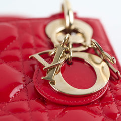 Christian Dior Mini Lady Dior Patent Red Christian Dior Mini Lady Dior Patent Red