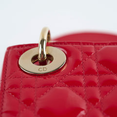 Christian Dior Mini Lady Dior Patent Red Christian Dior Mini Lady Dior Patent Red