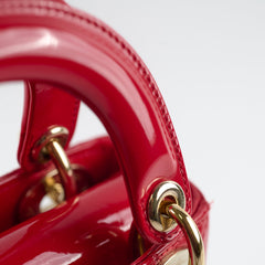 Christian Dior Mini Lady Dior Patent Red Christian Dior Mini Lady Dior Patent Red
