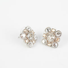Chanel Rhinestone Logo Earrings Costume Jewellery Chanel Rhinestone Logo Earrings Costume Jewellery