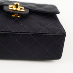 Chanel Vintage Satin Mini Square Black Serial 2 Chanel Vintage Satin Mini Square Black Serial 2