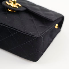 Chanel Vintage Satin Mini Square Black Serial 2 Chanel Vintage Satin Mini Square Black Serial 2