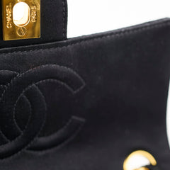 Chanel Vintage Satin Mini Square Black Serial 2 Chanel Vintage Satin Mini Square Black Serial 2