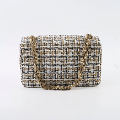 Chanel Tweed & Pearl Westminster Flap Bag Gold/White/Black Chanel Tweed & Pearl Westminster Flap Bag Gold/White/Black