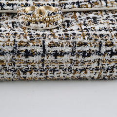 Chanel Tweed & Pearl Westminster Flap Bag Gold/White/Black Chanel Tweed & Pearl Westminster Flap Bag Gold/White/Black