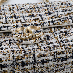 Chanel Tweed & Pearl Westminster Flap Bag Gold/White/Black Chanel Tweed & Pearl Westminster Flap Bag Gold/White/Black