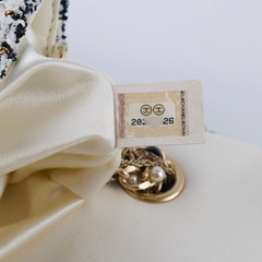 Chanel Tweed & Pearl Westminster Flap Bag Gold/White/Black Chanel Tweed & Pearl Westminster Flap Bag Gold/White/Black