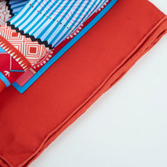 Hermes 90 x 90 Silk Scarf Cent Plis Des Miao Red/Blue Hermes 90 x 90 Silk Scarf Cent Plis Des Miao Red/Blue