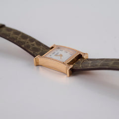 Hermes Heure H 21mm Mini Model Watch Rose Gold with Diamonds (Alligator Strap - Gris Elephant Grey) Hermes Heure H 21mm Mini Model Watch Rose Gold with Diamonds (Alligator Strap - Gris Elephant Grey)