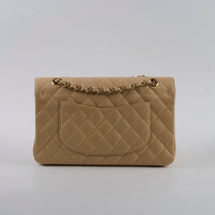 Chanel Caviar Medium/Large Double Classic Flap GHW Beige Chanel Caviar Medium/Large Double Classic Flap GHW Beige