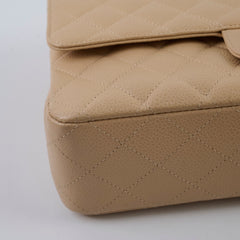 Chanel Caviar Medium/Large Double Classic Flap GHW Beige Chanel Caviar Medium/Large Double Classic Flap GHW Beige