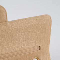 Chanel Caviar Medium/Large Double Classic Flap GHW Beige Chanel Caviar Medium/Large Double Classic Flap GHW Beige