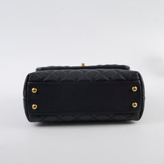 Chanel Caviar Mini Coco Handle with Lizard Top Handle Black Chanel Caviar Mini Coco Handle with Lizard Top Handle Black
