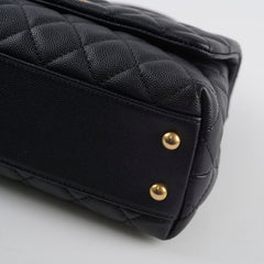 Chanel Caviar Mini Coco Handle with Lizard Top Handle Black Chanel Caviar Mini Coco Handle with Lizard Top Handle Black