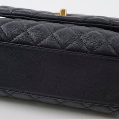 Chanel Caviar Mini Coco Handle with Lizard Top Handle Black Chanel Caviar Mini Coco Handle with Lizard Top Handle Black