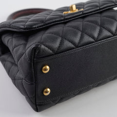 Chanel Caviar Mini Coco Handle with Lizard Top Handle Black Chanel Caviar Mini Coco Handle with Lizard Top Handle Black
