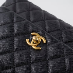 Chanel Caviar Mini Coco Handle with Lizard Top Handle Black Chanel Caviar Mini Coco Handle with Lizard Top Handle Black