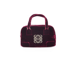 Loewe Mini Amazona Burgundy Velvet with Crystal Anagram Loewe Mini Amazona Burgundy Velvet with Crystal Anagram