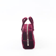 Loewe Mini Amazona Burgundy Velvet with Crystal Anagram Loewe Mini Amazona Burgundy Velvet with Crystal Anagram