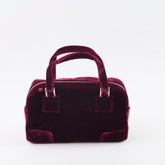 Loewe Mini Amazona Burgundy Velvet with Crystal Anagram Loewe Mini Amazona Burgundy Velvet with Crystal Anagram