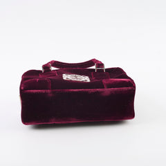 Loewe Mini Amazona Burgundy Velvet with Crystal Anagram Loewe Mini Amazona Burgundy Velvet with Crystal Anagram