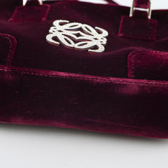 Loewe Mini Amazona Burgundy Velvet with Crystal Anagram Loewe Mini Amazona Burgundy Velvet with Crystal Anagram