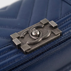 Chanel Small Boy Bag Navy Caviar Ruthenium Hardware Chanel Small Boy Bag Navy Caviar Ruthenium Hardware