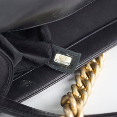 Chanel New Medium Boy Bag Black Lambskin GHW Chanel New Medium Boy Bag Black Lambskin GHW