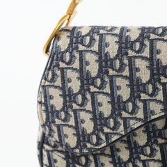 Christian Dior Medium Oblique Saddle Bag Navy Christian Dior Medium Oblique Saddle Bag Navy