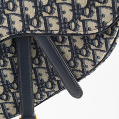 Christian Dior Medium Oblique Saddle Bag Navy Christian Dior Medium Oblique Saddle Bag Navy