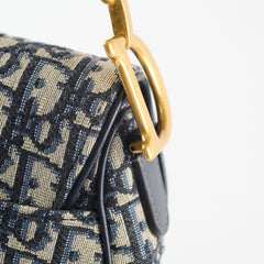 Christian Dior Medium Oblique Saddle Bag Navy Christian Dior Medium Oblique Saddle Bag Navy