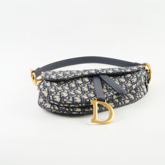 Christian Dior Medium Oblique Saddle Bag Navy Christian Dior Medium Oblique Saddle Bag Navy