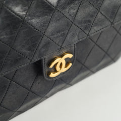 Chanel Vintage Square Flap Lambskin Black Chanel Vintage Square Flap Lambskin Black