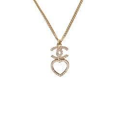 Chanel Strass Heart Necklace 2023 Chanel Strass Heart Necklace 2023