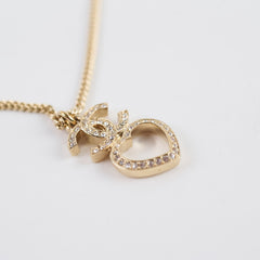 Chanel Strass Heart Necklace 2023 Chanel Strass Heart Necklace 2023